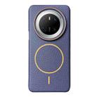 For Huawei Mate 70 Thin Circle MagSafe Litchi Grain TPU Phone Case(Dark Blue Orange) - 1