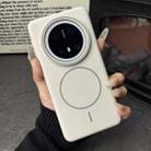 For Huawei Mate 70 Thin Circle MagSafe Litchi Grain TPU Phone Case(White Grey) - 2