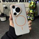 For Huawei Pura 70 Pro / 70 Pro+ Thin Circle MagSafe Litchi Grain TPU Phone Case(Grey Orange) - 2