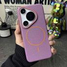 For Huawei Pura 70 Pro / 70 Pro+ Thin Circle MagSafe Litchi Grain TPU Phone Case(Purple Orange) - 2