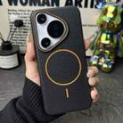 For Huawei Pura 70 Pro / 70 Pro+ Thin Circle MagSafe Litchi Grain TPU Phone Case(Black Orange) - 2