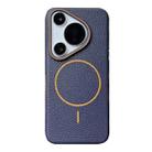 For Huawei Pura 70 Pro / 70 Pro+ Thin Circle MagSafe Litchi Grain TPU Phone Case(Dark Blue Orange) - 1