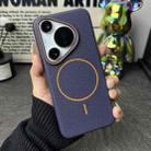 For Huawei Pura 70 Pro / 70 Pro+ Thin Circle MagSafe Litchi Grain TPU Phone Case(Dark Blue Orange) - 2