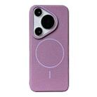 For Huawei Pura 70 Pro / 70 Pro+ Thin Circle MagSafe Litchi Grain TPU Phone Case(Sunset Purple) - 1
