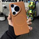 For Huawei Pura 70 Thin Circle MagSafe Litchi Grain TPU Phone Case(Gold Brown) - 2