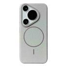 For Huawei Pura 70 Thin Circle MagSafe Litchi Grain TPU Phone Case(Titanium Gray) - 1