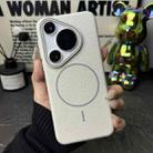 For Huawei Pura 70 Thin Circle MagSafe Litchi Grain TPU Phone Case(White Grey) - 2