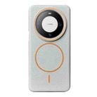 For Huawei Mate 60 Thin Circle MagSafe Litchi Grain TPU Phone Case(Grey Orange) - 1