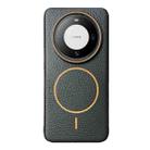 For Huawei Mate 60 Thin Circle MagSafe Litchi Grain TPU Phone Case(Black Orange) - 1
