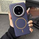 For Huawei Mate 60 Thin Circle MagSafe Litchi Grain TPU Phone Case(Dark Blue Orange) - 2
