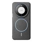 For Huawei Mate 60 Thin Circle MagSafe Litchi Grain TPU Phone Case(Black Purple) - 1