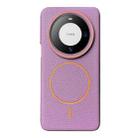 For Huawei Mate 60 Pro / 60 Pro+ Thin Circle MagSafe Litchi Grain TPU Phone Case(Purple Orange) - 1