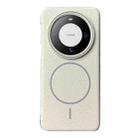 For Huawei Mate 60 Pro / 60 Pro+ Thin Circle MagSafe Litchi Grain TPU Phone Case(White Grey) - 1