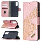 For Samsung Galaxy S20 FE 5G / S20 Lite Matching Color Crocodile Texture Horizontal Flip PU Leather Case with Wallet & Holder & Card Slots(Rose Gold) - 1