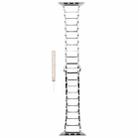 For Apple Watch 46mm / 49mm / 45mm / 44mm Three Beads Ceramics 18mm Steel Watch Band(Silver White) - 2