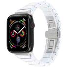 For Apple Watch 46mm / 49mm / 45mm / 44mm Three Beads Ceramics 18mm Steel Watch Band(White) - 1