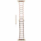 For Apple Watch 42mm / 41mm / 40mm / 38mm Three Beads Ceramics 18mm Steel Watch Band(Rose Gold White) - 2