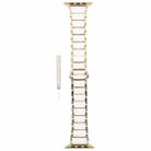 For Apple Watch 42mm / 41mm / 40mm / 38mm Three Beads Ceramics 18mm Steel Watch Band(Gold White) - 2