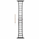 For Apple Watch 42mm / 41mm / 40mm / 38mm Three Beads Ceramics 18mm Steel Watch Band(Black White) - 2