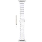 For Apple Watch 42mm / 41mm / 40mm / 38mm Three Beads Ceramics 18mm Steel Watch Band(White) - 2