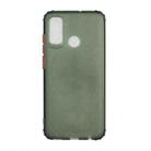 For Huawei P smart 2020 Color Button Translucent Frosted TPU Four-corner Airbag Shockproof Case(Dark Green) - 1