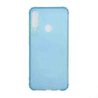 For Huawei Y6p Color Button Translucent Frosted TPU Four-corner Airbag Shockproof Case(Blue) - 1