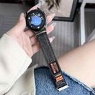 Kalebol 18mm Universal Nylon Loop Fastener Denim Watch Band(Black) - 2