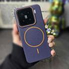 For Xiaomi 13 Thin Circle MagSafe Litchi Grain TPU Phone Case(Dark Blue Orange) - 2