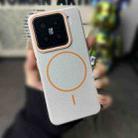 For Xiaomi 14 Thin Circle MagSafe Litchi Grain TPU Phone Case(Grey Orange) - 2