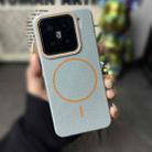For Xiaomi 14 Thin Circle MagSafe Litchi Grain TPU Phone Case(Blue Orange) - 2