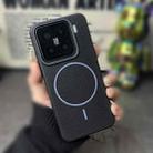 For Xiaomi 14 Thin Circle MagSafe Litchi Grain TPU Phone Case(Black Purple) - 2
