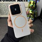 For Xiaomi 15 Thin Circle MagSafe Litchi Grain TPU Phone Case(Grey Orange) - 2