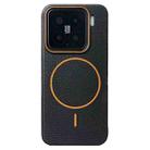 For Xiaomi 15 Thin Circle MagSafe Litchi Grain TPU Phone Case(Black Orange) - 1