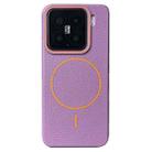 For Xiaomi 15 Pro Thin Circle MagSafe Litchi Grain TPU Phone Case(Purple Orange) - 1