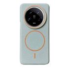 For Xiaomi 14 Ultra Thin Circle MagSafe Litchi Grain TPU Phone Case(Blue Orange) - 1