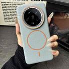 For Xiaomi 14 Ultra Thin Circle MagSafe Litchi Grain TPU Phone Case(Blue Orange) - 2