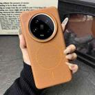 For Xiaomi 14 Ultra Thin Circle MagSafe Litchi Grain TPU Phone Case(Gold Brown) - 2