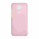 For Xiaomi Redmi Note 9 Color Button Translucent Frosted TPU Four-corner Airbag Shockproof Case(Pink) - 1