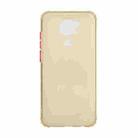For Xiaomi Redmi Note 9 Color Button Translucent Frosted TPU Four-corner Airbag Shockproof Case(Yellow) - 1