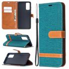 For Samsung Galaxy S20 FE 5G / S20 Lite Color Matching Denim Texture Horizontal Flip Leather Case with Holder & Card Slots & Wallet & Lanyard(Green) - 1