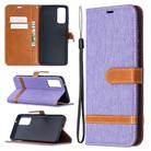 For Samsung Galaxy S20 FE 5G / S20 Lite Color Matching Denim Texture Horizontal Flip Leather Case with Holder & Card Slots & Wallet & Lanyard(Purple) - 1