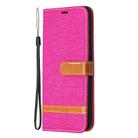 For Samsung Galaxy S20 FE 5G / S20 Lite Color Matching Denim Texture Horizontal Flip Leather Case with Holder & Card Slots & Wallet & Lanyard(Rose Red) - 2