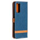 For Samsung Galaxy S20 FE 5G / S20 Lite Color Matching Denim Texture Horizontal Flip Leather Case with Holder & Card Slots & Wallet & Lanyard(Dark Blue) - 3