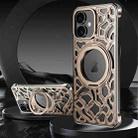 For iPhone 16 Yunyan Series Alloy Rotating Holder MagSafe Half Frame Phone Case(Gold) - 1