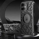 For iPhone 16 Yunyan Series Alloy Rotating Holder MagSafe Half Frame Phone Case(Black) - 1