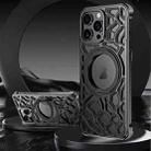 For iPhone 15 Pro Yunyan Series Alloy Rotating Holder MagSafe Half Frame Phone Case(Black) - 1