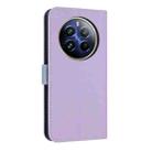 For Realme 12+ 5G / 12 4G / P1 Metal Bow Leather Phone Case with Hand Strap(Purple) - 3