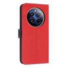 For Realme 12 Pro 5G / P1 Pro Metal Bow Leather Phone Case with Hand Strap(Red) - 3