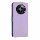 For Realme 13 5G / 12 5G / C65 5G Metal Bow Leather Phone Case with Hand Strap(Purple) - 3