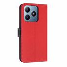 For Realme C63 4G Global / C61 Metal Bow Leather Phone Case with Hand Strap(Red) - 3
